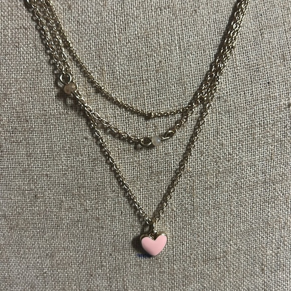 Gold Layered Necklace with Heart Pendant - Picture 2 of 2